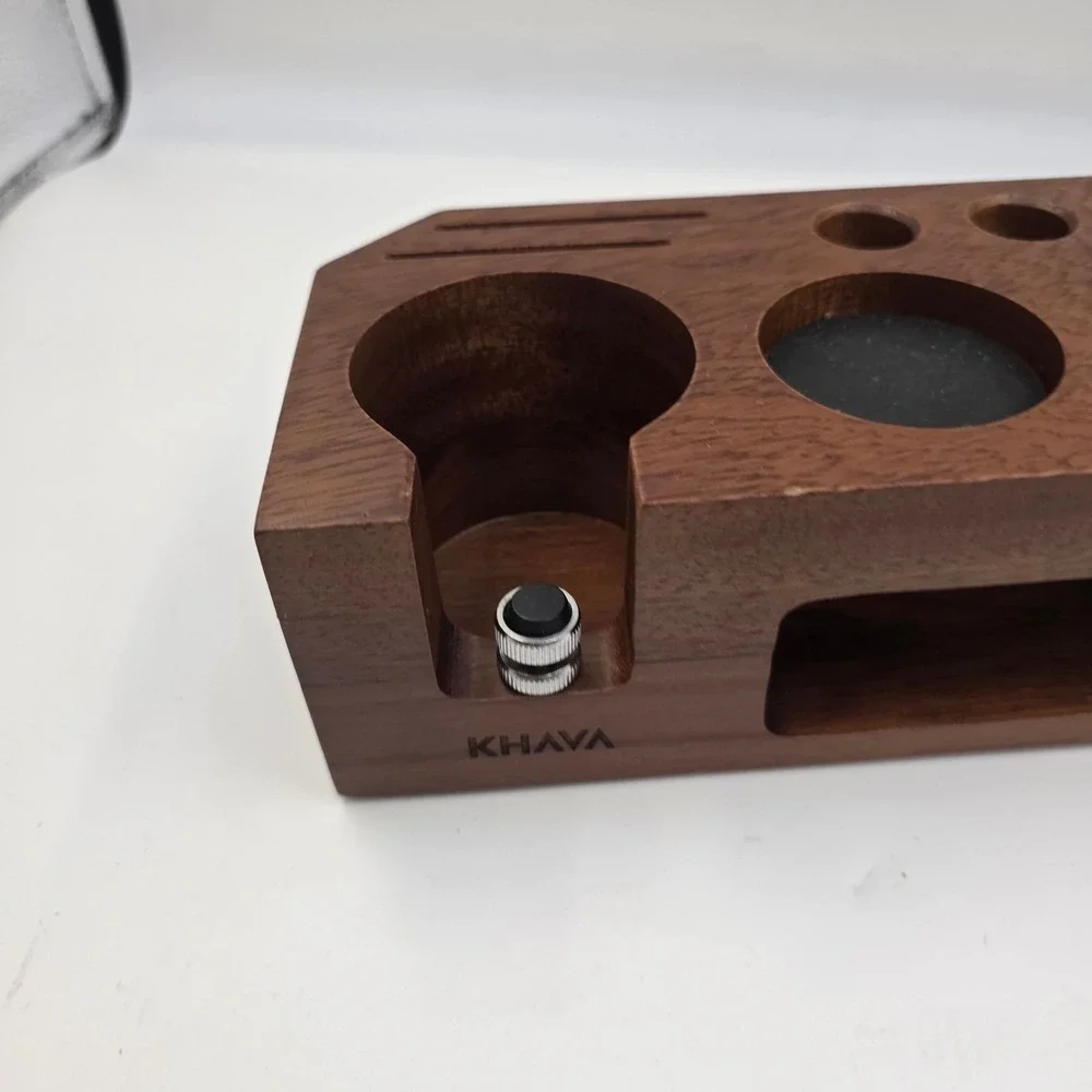 KNODOS Rosewood Espresso Tamping Station 54mm for Breville Portafilter Holder O3